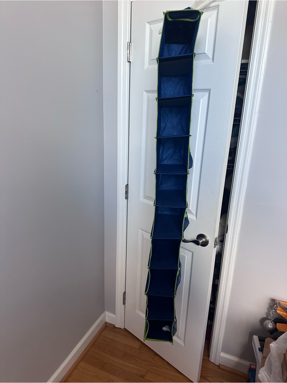 Collapsible Over-the-Door Hanging Closet Organizer - Navy/Green